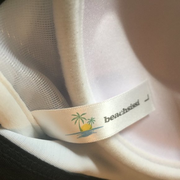 Beach Sissi Tankini Size L Blue/Black Ombre Stripe Top Solid Blue Bikini Bottom - Picture 8 of 10